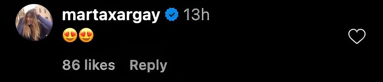 Xargay's IG comment